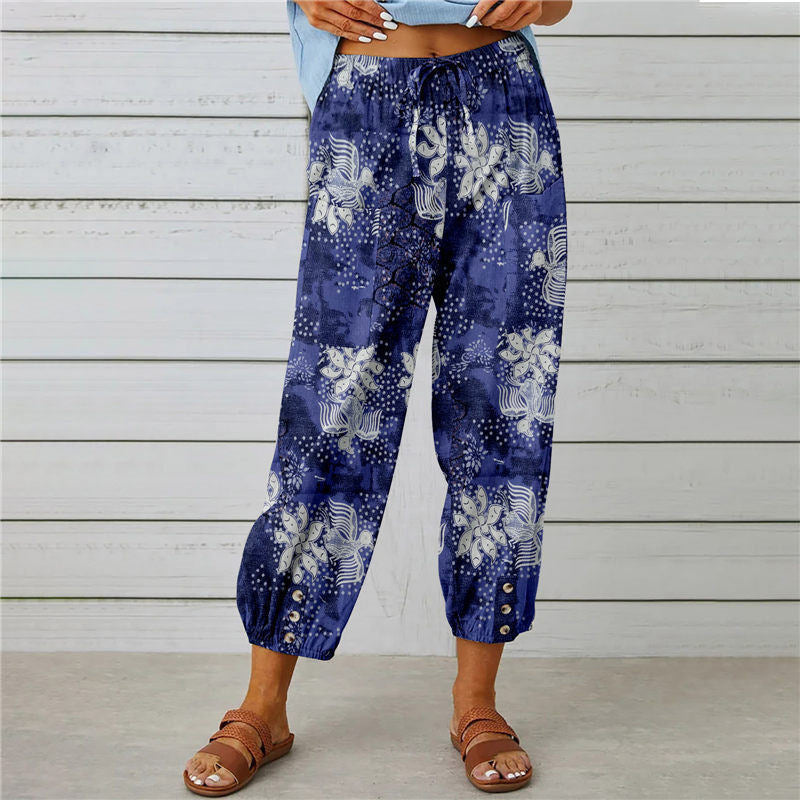 Pantalon Fluide Femme Imprimé avec Taille Élastique | Confort Optimal pour Toutes Occasions 11