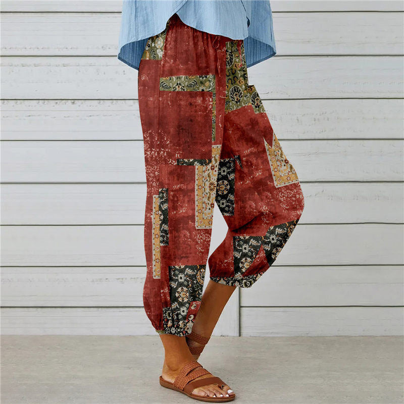 Pantalon Fluide Femme Imprimé avec Taille Élastique | Confort Optimal pour Toutes Occasions 2