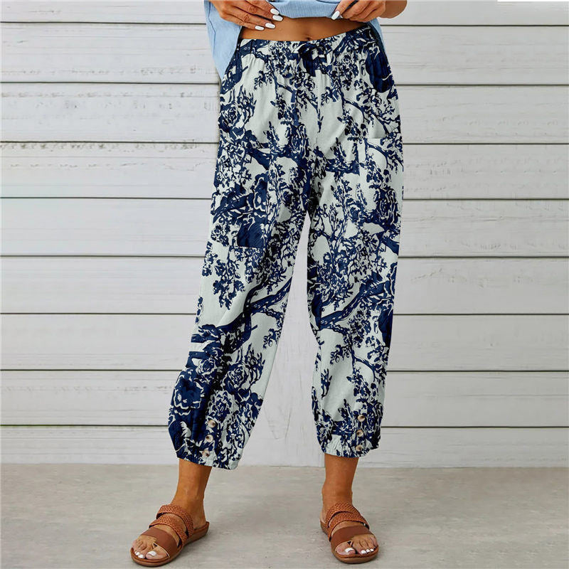 Pantalon Fluide Femme Imprimé avec Taille Élastique | Confort Optimal pour Toutes Occasions 4