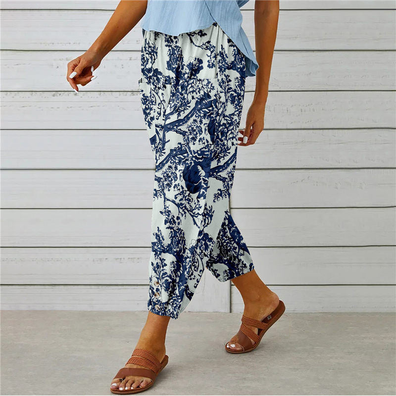 Pantalon Fluide Femme Imprimé avec Taille Élastique | Confort Optimal pour Toutes Occasions 5