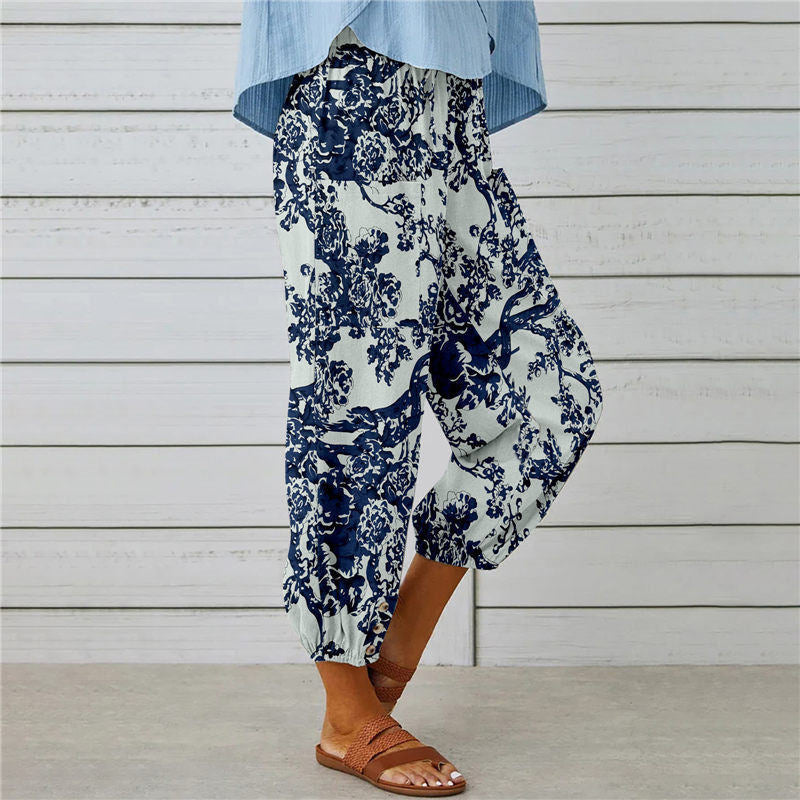Pantalon Fluide Femme Imprimé avec Taille Élastique | Confort Optimal pour Toutes Occasions 6