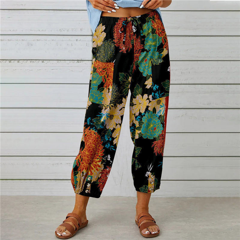 Pantalon Fluide Femme Imprimé avec Taille Élastique | Confort Optimal pour Toutes Occasions 8