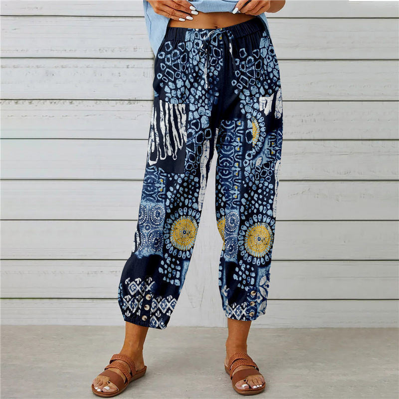 Pantalon Fluide Femme Imprimé avec Taille Élastique | Confort Optimal pour Toutes Occasions 9