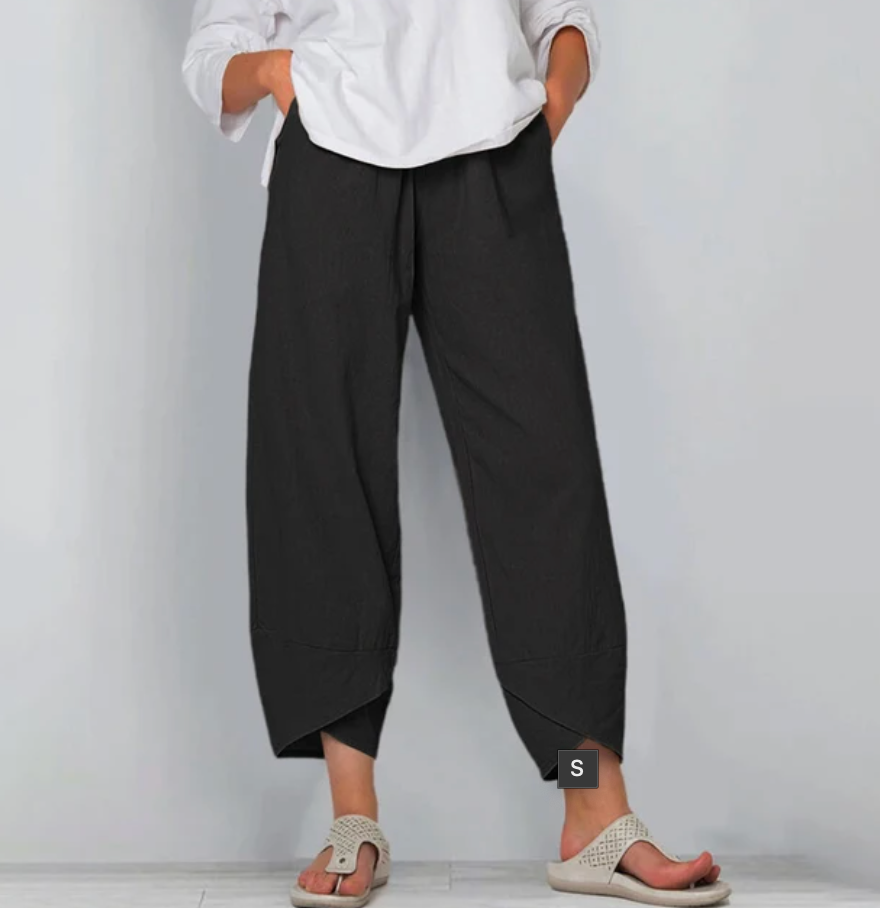Pantalon Fluide Femme en Coton avec Taille Élastique | Confort Optimal pour le Printemps 2