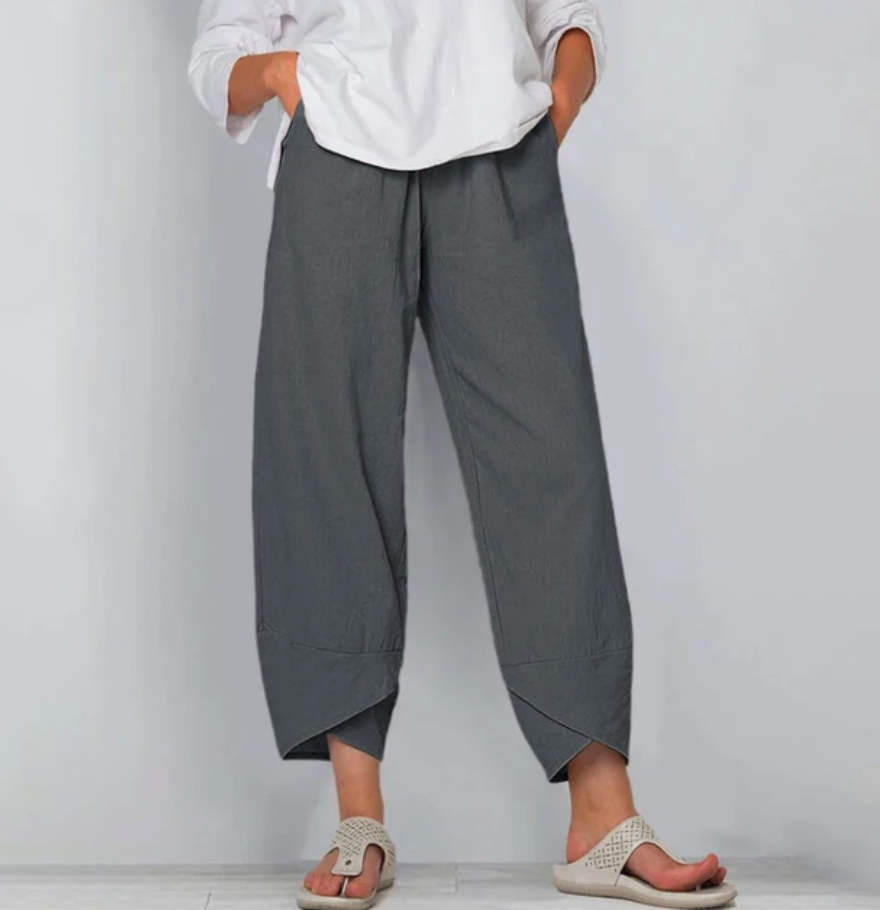 Pantalon Fluide Femme en Coton avec Taille Élastique | Confort Optimal pour le Printemps 3