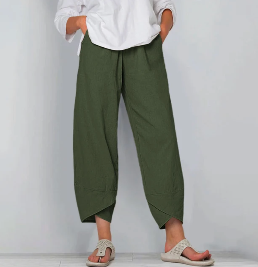 Pantalon Fluide Femme en Coton avec Taille Élastique | Confort Optimal pour le Printemps 4