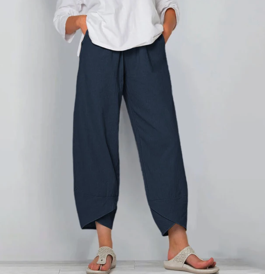 Pantalon Fluide Femme en Coton avec Taille Élastique | Confort Optimal pour le Printemps 5