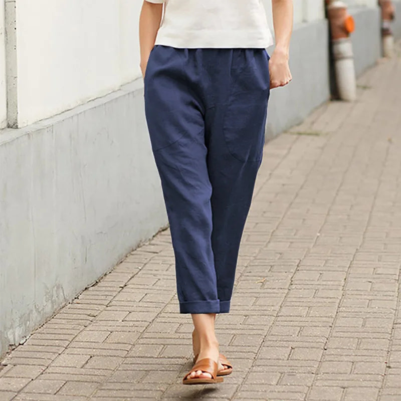 Pantalon Large Femme Ample avec Poches Pratiques | Confort et Élégance au Quotidien 2
