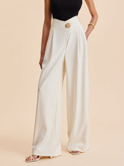 Pantalon Large Femme | Tissu Tissé avec Design Asymétrique | Élégance et Confort pour Toutes Occasions 0