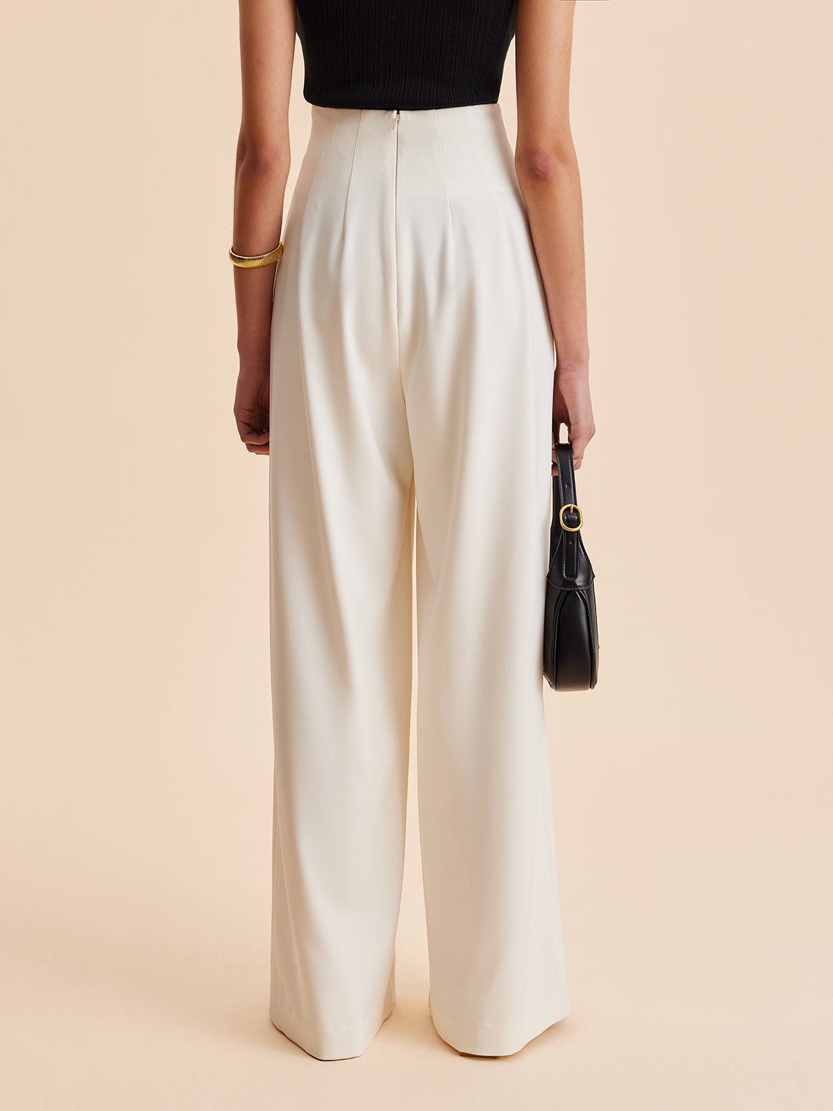 Pantalon Large Femme | Tissu Tissé avec Design Asymétrique | Élégance et Confort pour Toutes Occasions 4