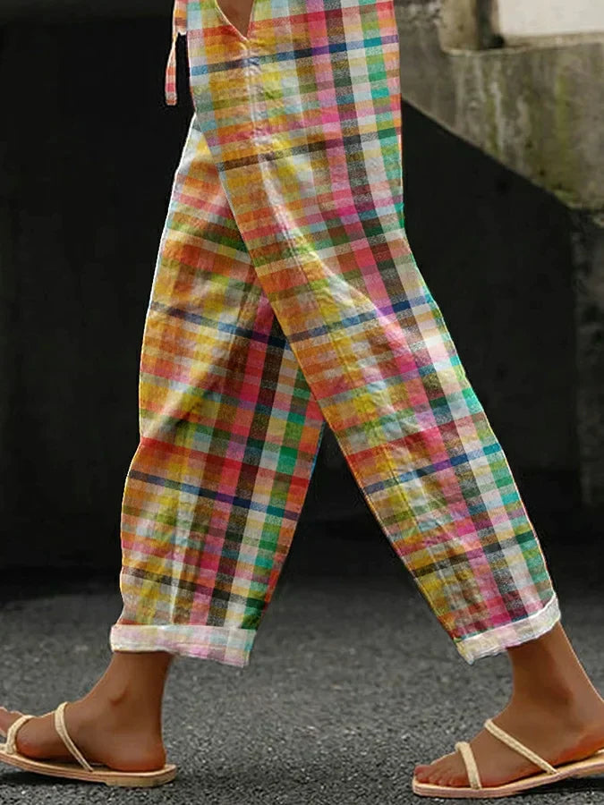 Pantalon à Carreaux Élégant avec Taille Élastique | Confort Optimal pour Tous les Jours 1