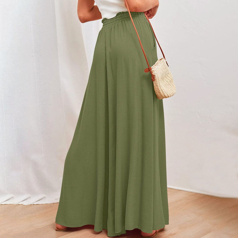 Pantalon d'Été Femme Large avec Taille Haute et Cordon de Serrage | Confort Léger pour Journées Ensoleillées 4