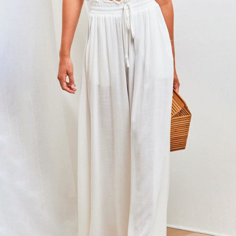Pantalon d'Été Femme Large avec Taille Haute et Cordon de Serrage | Confort Léger pour Journées Ensoleillées 7