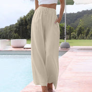 Pantalon d'Été Femme | Pantalon Large Décontracté avec Taille à Cordon | Confort Optimal pour Journées Chaudes 0