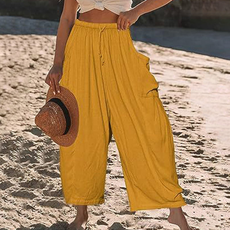 Pantalon d'Été Femme | Pantalon Sarouel Légère avec Ceinture Élastique | Style Décontracté pour Confort et Liberté 10