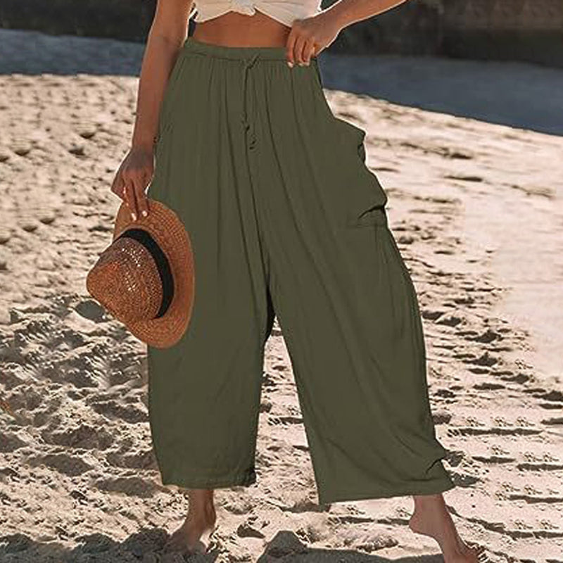 Pantalon d'Été Femme | Pantalon Sarouel Légère avec Ceinture Élastique | Style Décontracté pour Confort et Liberté 4