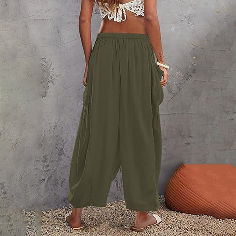 Pantalon d'Été Femme | Pantalon Sarouel Légère avec Ceinture Élastique | Style Décontracté pour Confort et Liberté 5