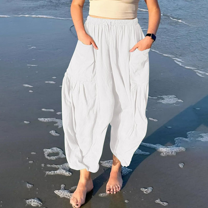 Pantalon d'Été Femme | Pantalon Sarouel Légère avec Ceinture Élastique | Style Décontracté pour Confort et Liberté 9