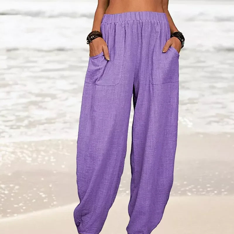 Pantalon de Plage Décontracté en Polyester avec Taille Élastique | Confort Optimal pour Journées Ensoleillées 5