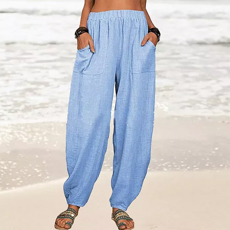 Pantalon de Plage Décontracté en Polyester avec Taille Élastique | Confort Optimal pour Journées Ensoleillées 7