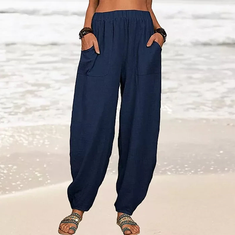 Pantalon de Plage Décontracté en Polyester avec Taille Élastique | Confort Optimal pour Journées Ensoleillées 8