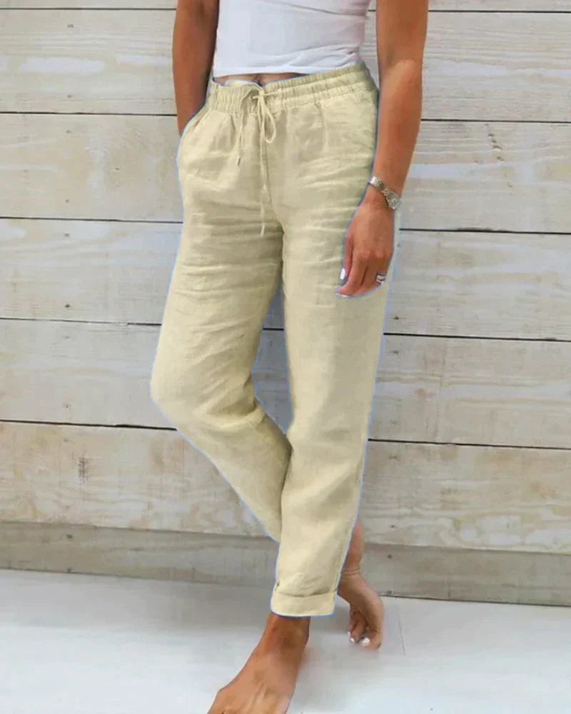 Pantalon en Lin Léger Homme avec Taille Élastique | Confort Optimal pour Journées Chaudes 3