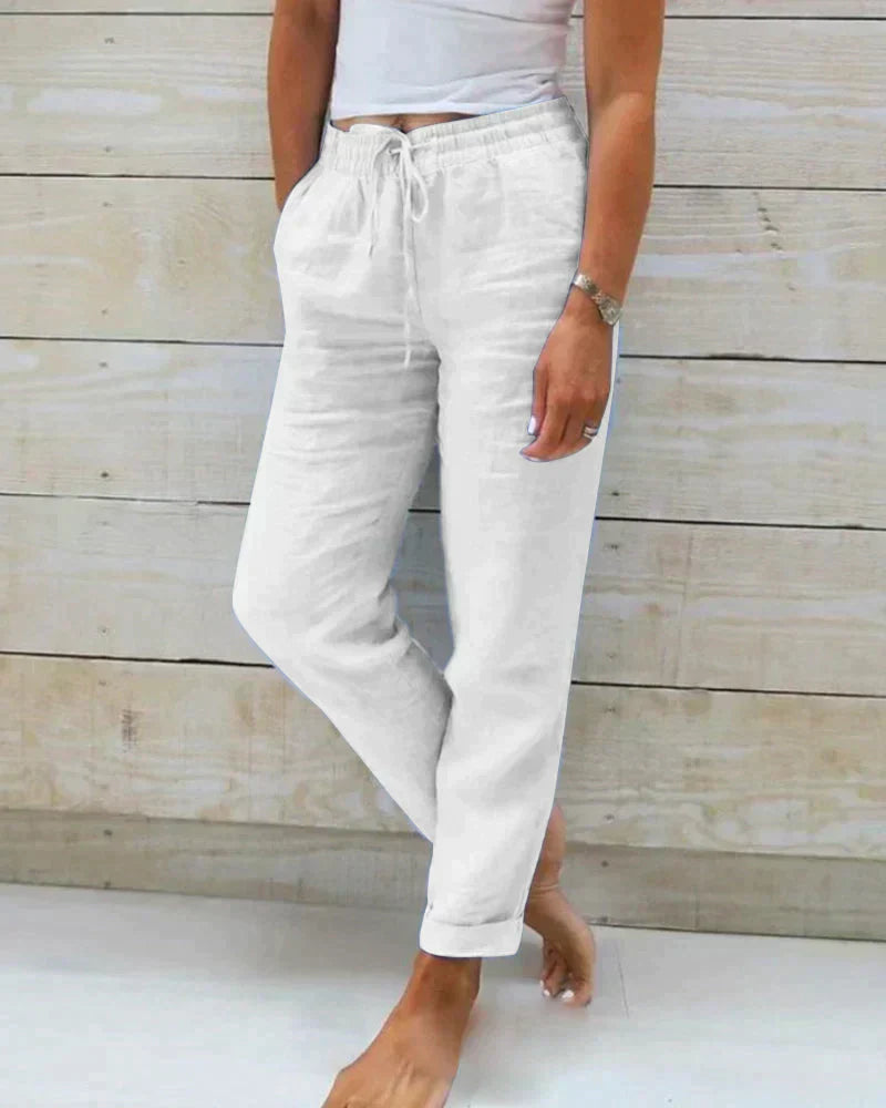 Pantalon en Lin Léger Homme avec Taille Élastique | Confort Optimal pour Journées Chaudes 4