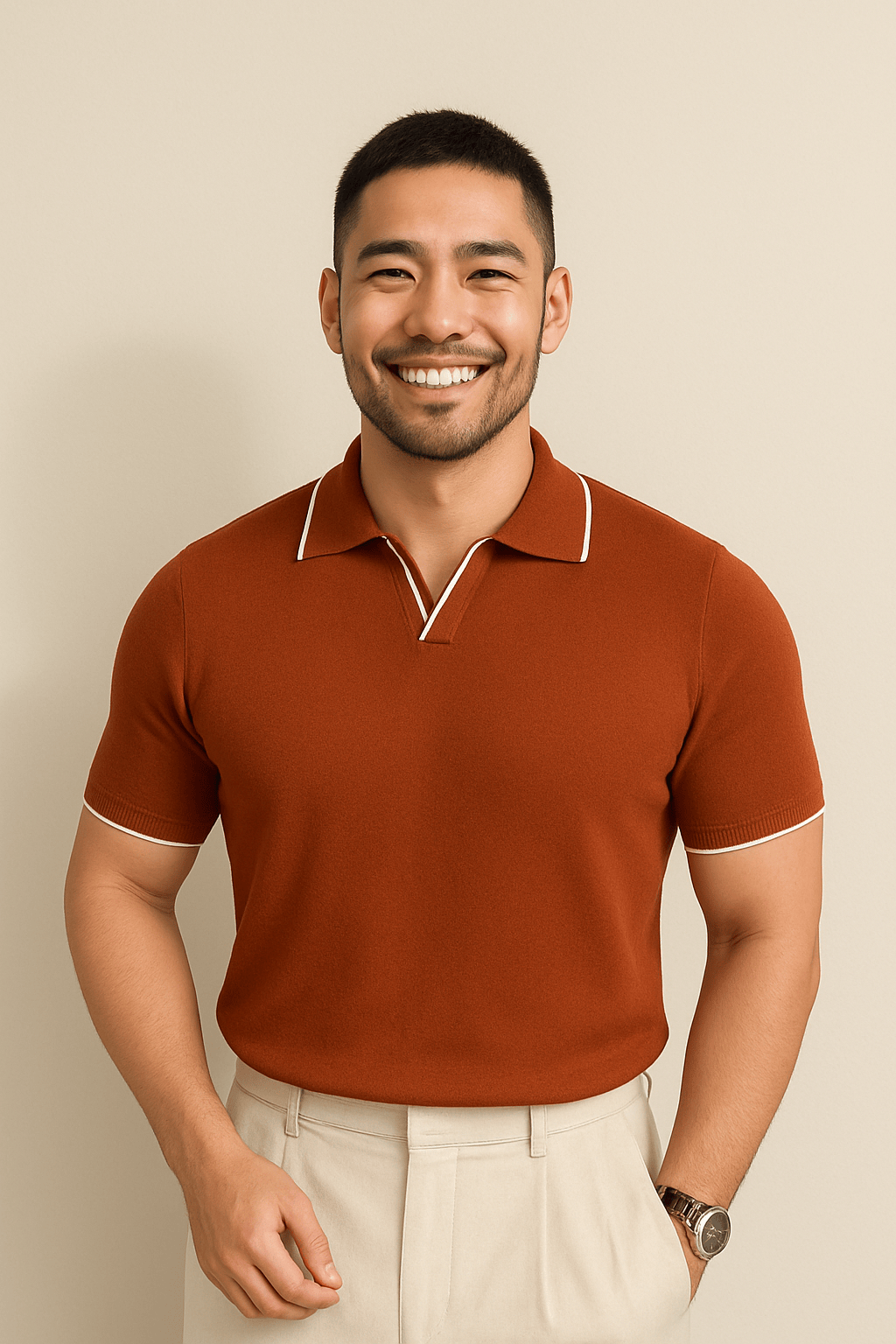 Polo Homme Slim Fit en Tricot avec Bordure Contrastée | Élégance Décontractée pour l'Été 2