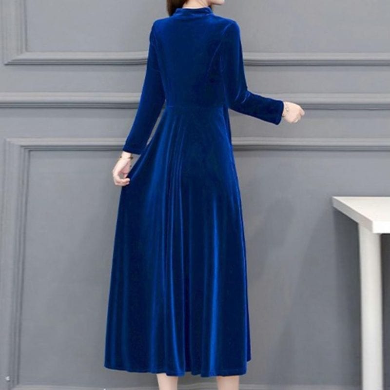 Robe-Velours-Bleu-Roi