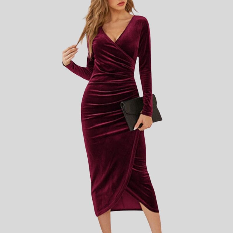 Robe-Velours-Bordeaux