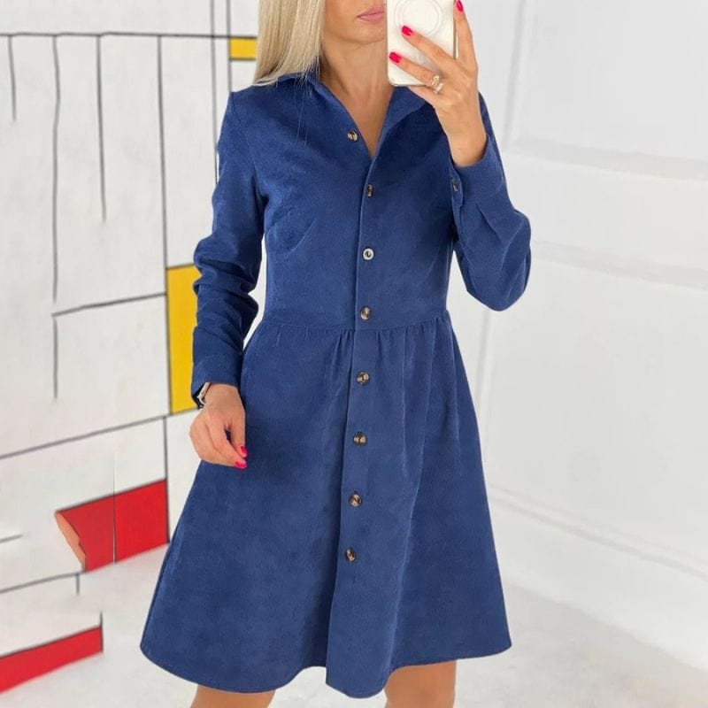 Robe-Velours-Cotelé-Femme