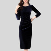 Robe-Velours-Manche-Longue