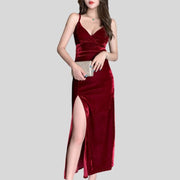 Robe-Velours-Rouge-Bordeaux