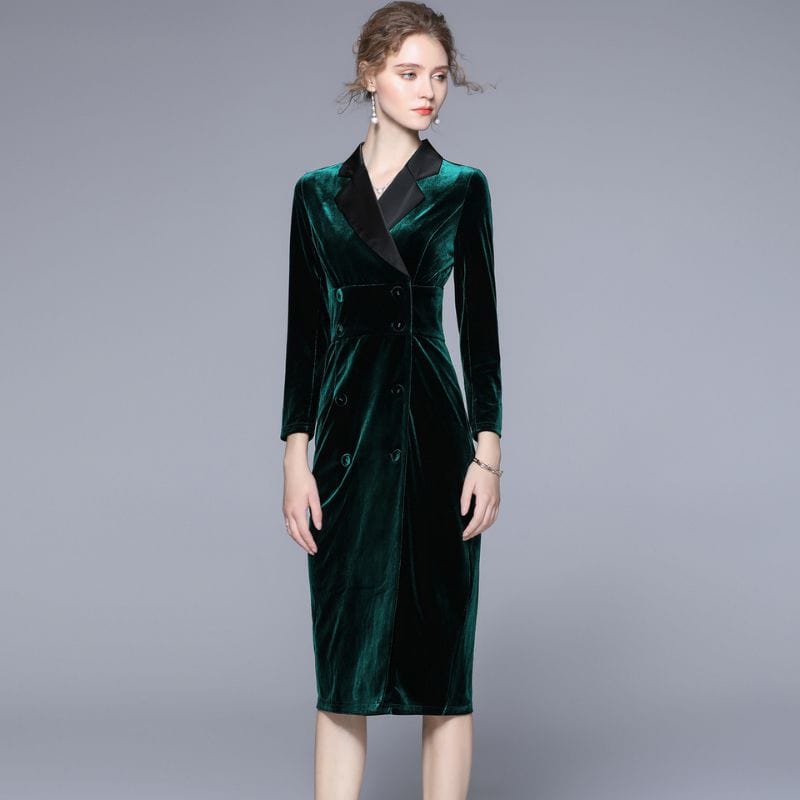 Robe velour best sale vert emeraude