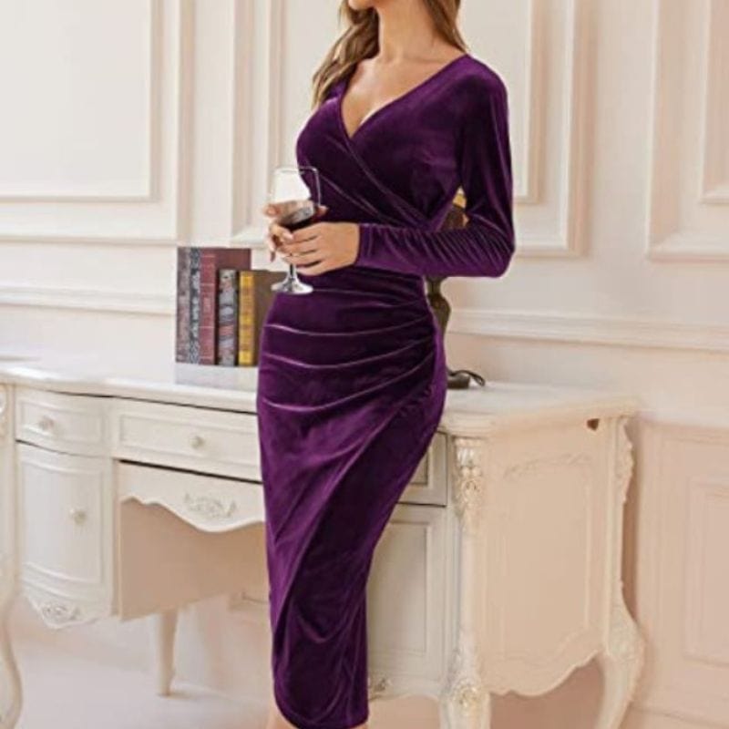 Robe-Velours-Violette