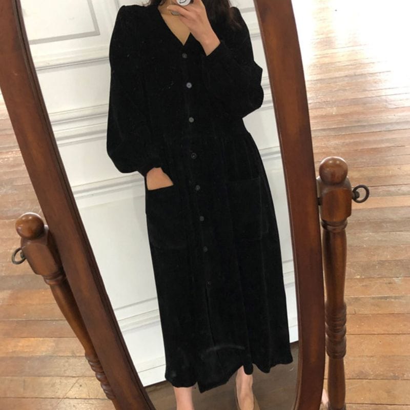 Robe-en-Velour-Noir