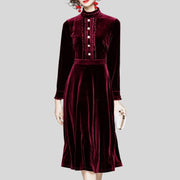 Robe-en-Velours-Bordeaux