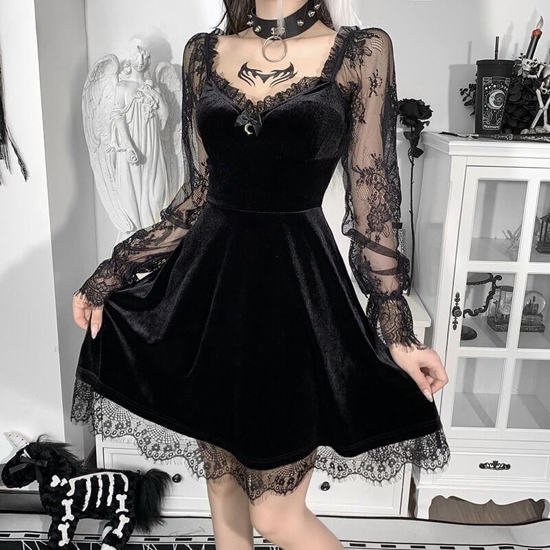 Robe-en-Velours-Noir