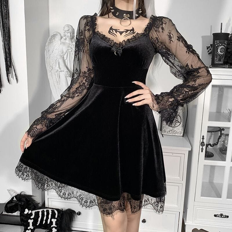 Robe-en-Velours-Noir