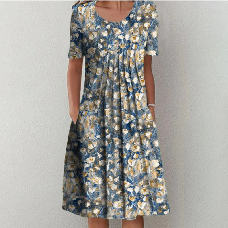 Robe D'Été Femme Fleurie Évasée Avec Poches Pratiques | Élégance Et Confort Pour Toutes Les Occasions 2