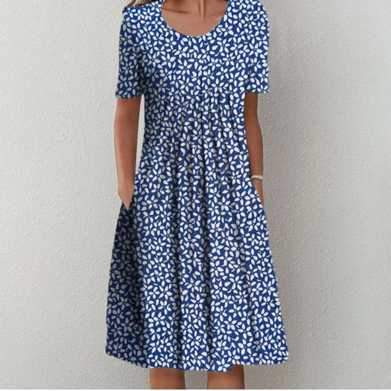 Robe D'Été Femme Fleurie Évasée Avec Poches Pratiques | Élégance Et Confort Pour Toutes Les Occasions 4