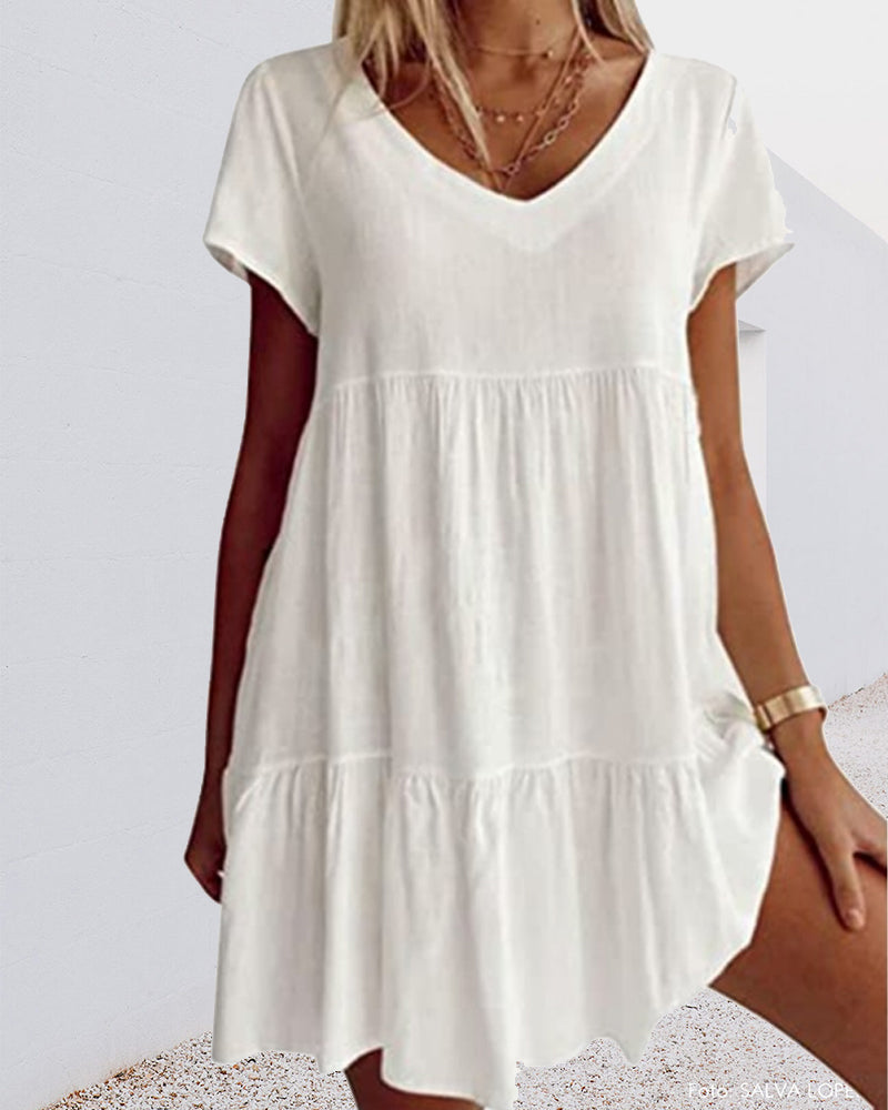 Robe Décontractée Chic Femme en Coton Doux avec Design Ample | Élégance et Confort pour Toutes Occasions 0