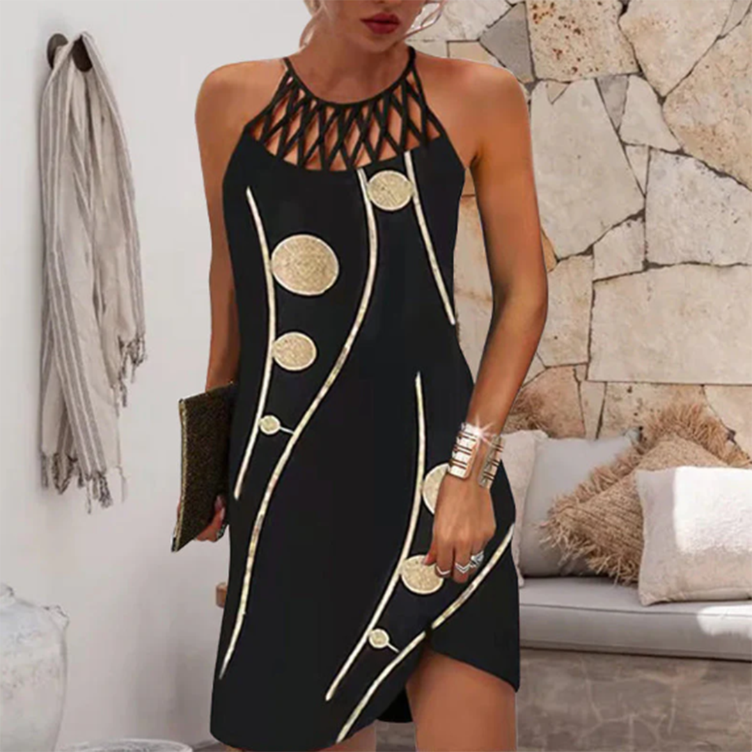 Robe Évasée Femme Imprimée avec Détails Ajourés | Élégante et Confortable pour le Printemps 3