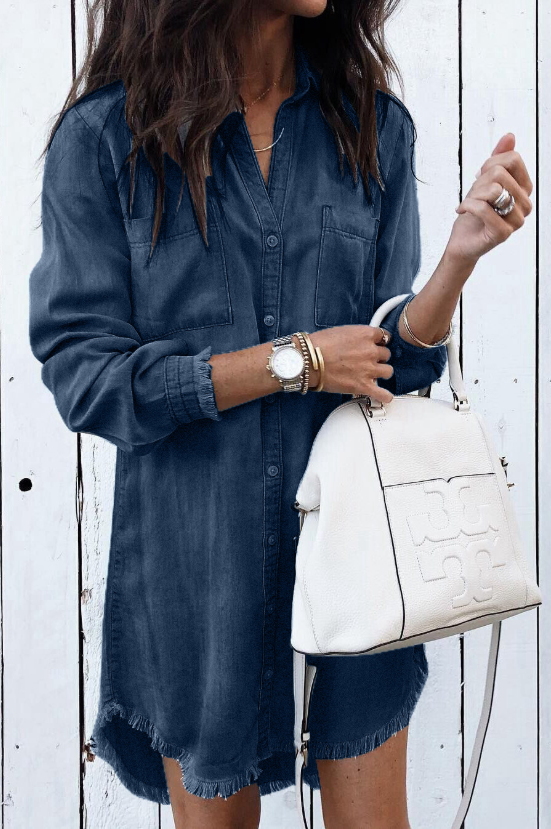 Robe Femme Décontractée en Jean Léger avec Coupe Courte | Idéale pour les Journées Ensoleillées 1