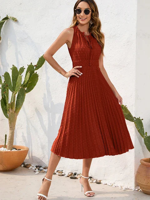 Robe Femme Plissée avec Dos-Nu en Tissu Respirant | Élégance et Confort pour Soirées et Événements 6