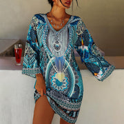 Robe Imprimée Confortable | Tenue Chic Décontractée Femme avec Motif Unique | Idéale pour Toutes les Occasions 0