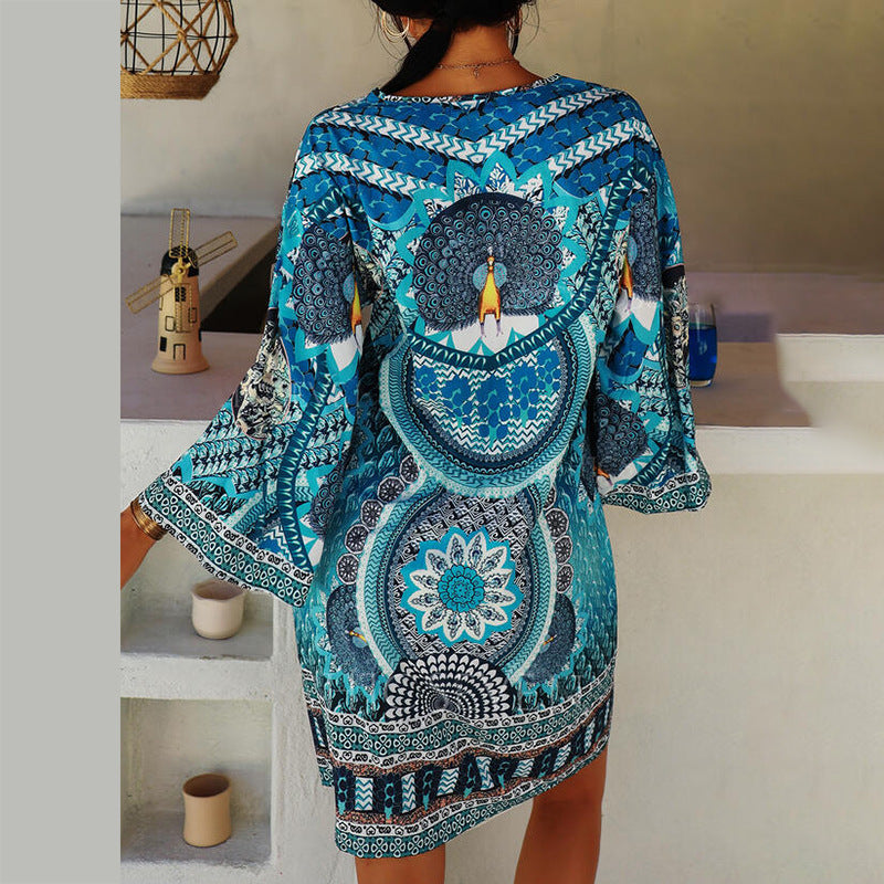 Robe Imprimée Confortable | Tenue Chic Décontractée Femme avec Motif Unique | Idéale pour Toutes les Occasions 2