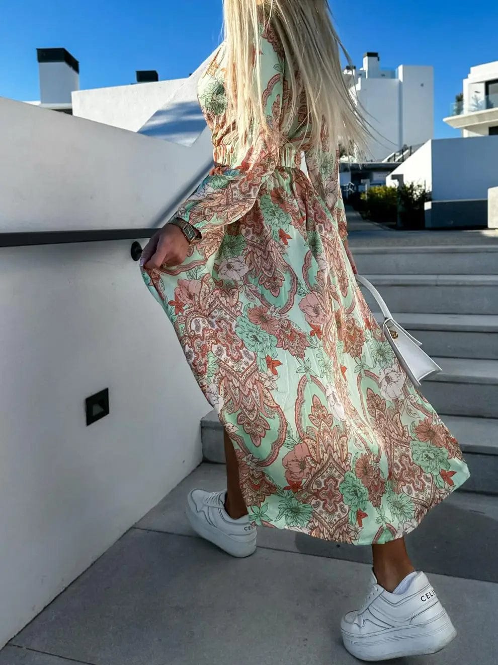 Robe Longue Femme Bohème d'Été avec Imprimé Fleurie | Confort Maximal pour Vos Journées Ensoleillées 7