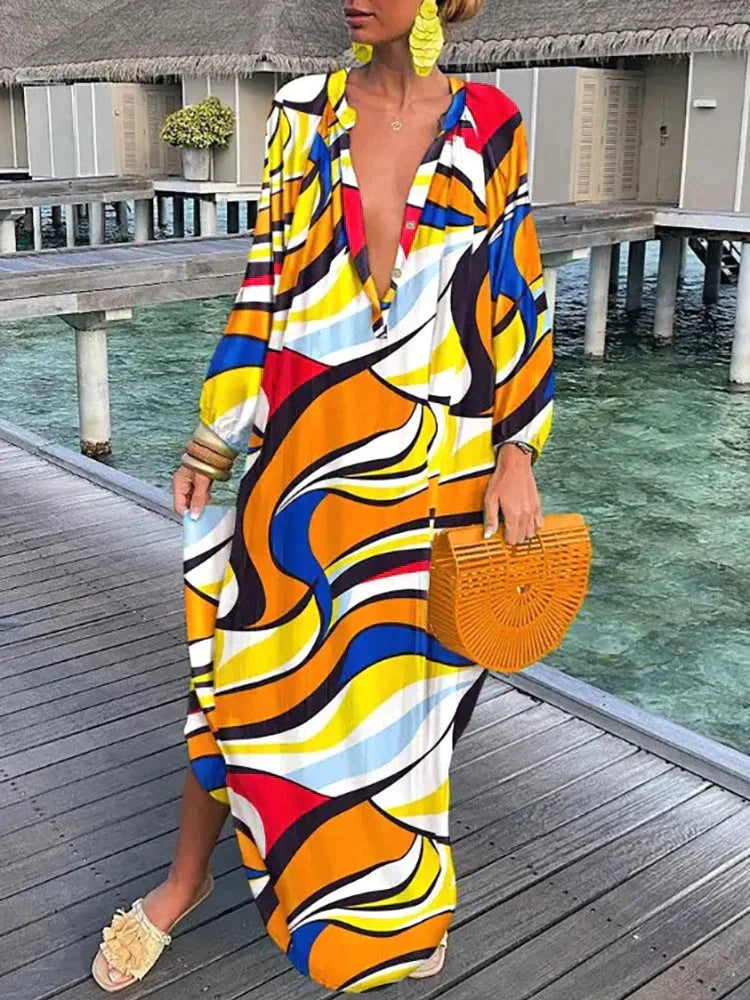 Robe Longue Femme Boho avec Couleurs Variées | Élégante et Confortable pour Toutes Occasions 5