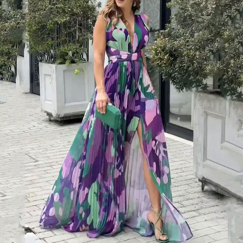 Robe Longue Femme Imprimée en Polyester | Élégante et Polyvalente pour un Style Quotidien 2